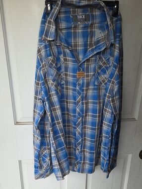 BKE Blue and Gray Plaid Women's Skirt Size Xxl